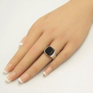 TOM WOOD Ring Silver925 Black R74HQBHE01S925 Silver NEW US size 6.25 #52